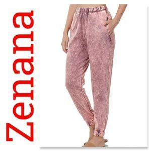 NWT Zenana Acid Wash Jogger